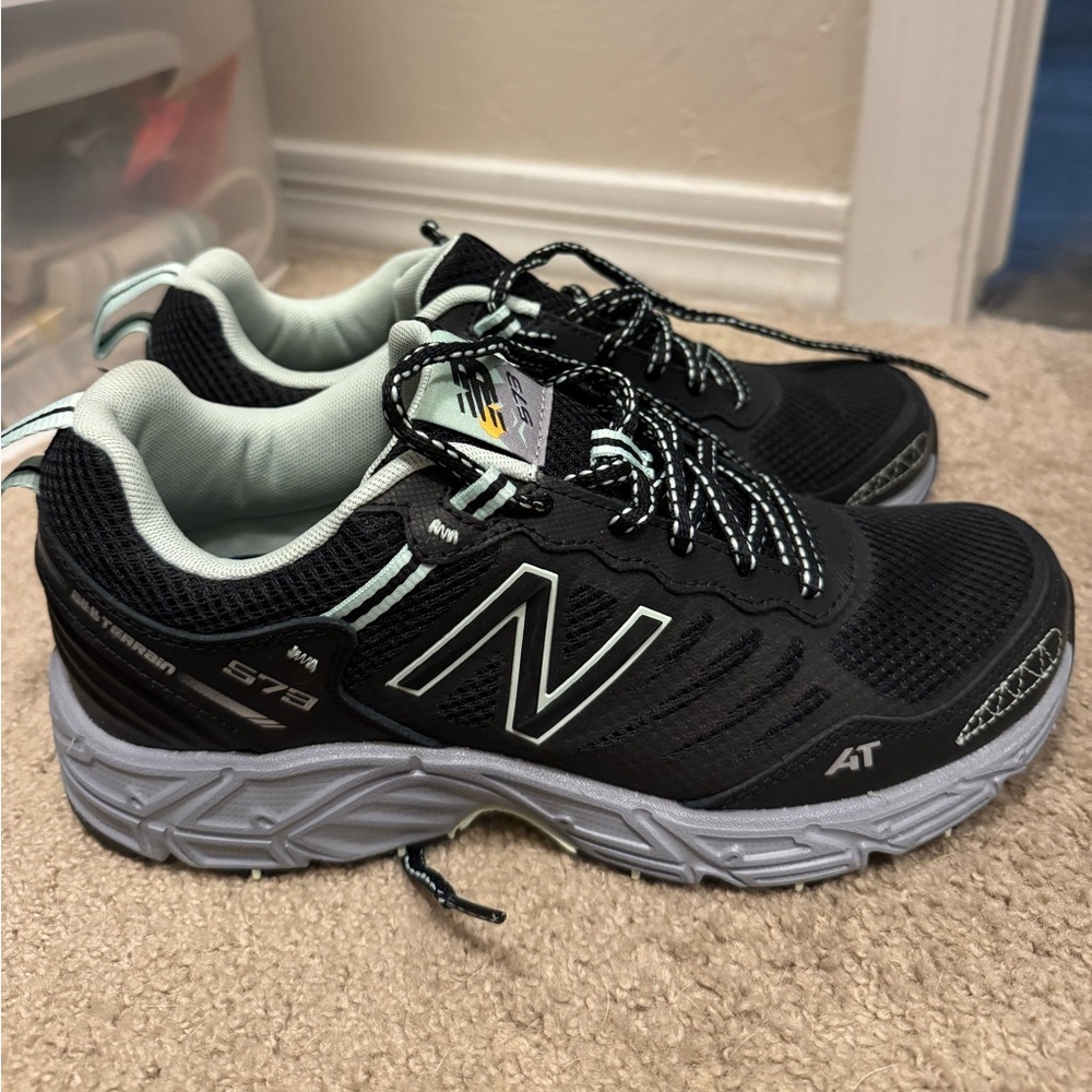 New Balance Black and Sage Trail Shoes